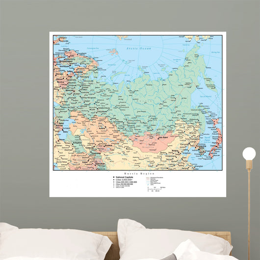 Map of Russia Wall Mural