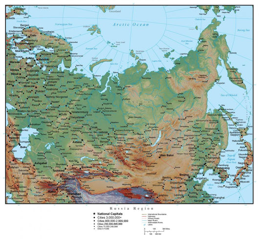 Map of Russia Wall Mural