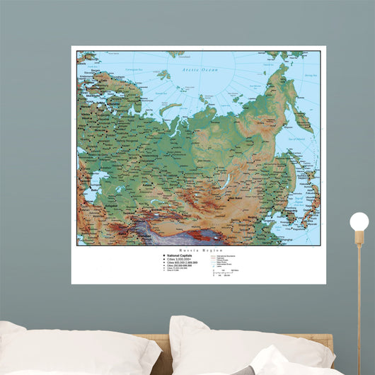 Map of Russia Wall Mural