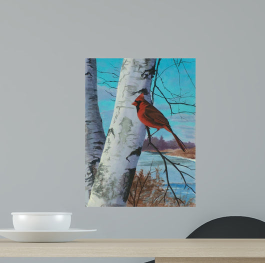 Painting for Red Bird Wall Decal