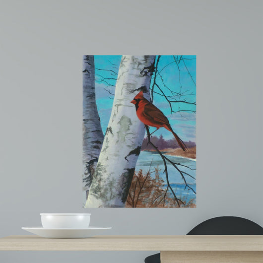 Painting for Red Bird Wall Decal