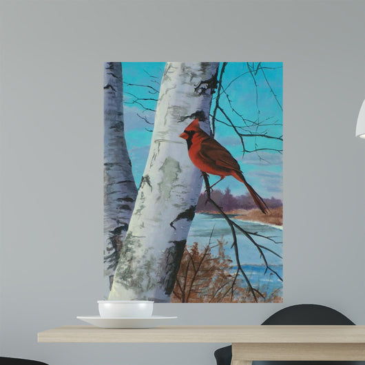 Painting for Red Bird Wall Decal