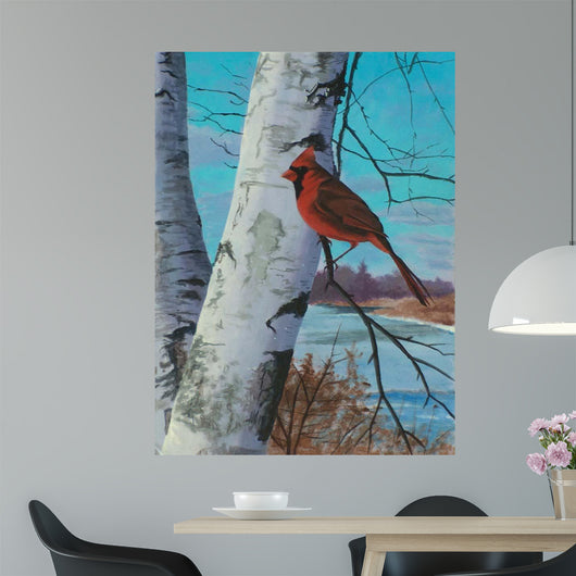 Painting for Red Bird Wall Decal