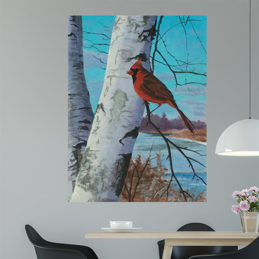 Painting for Red Bird Wall Decal