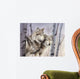Two Wolves Birches Wall Decal
