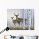 Deer In Birch Woods Wall Mural