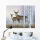 Deer In Birch Woods Wall Mural
