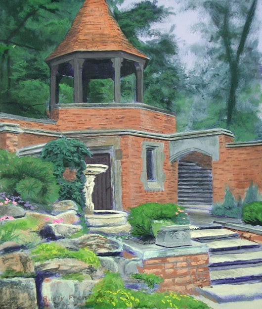 Brick Building and Bird Wall Decal