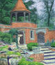 Brick Building and Bird Wall Decal
