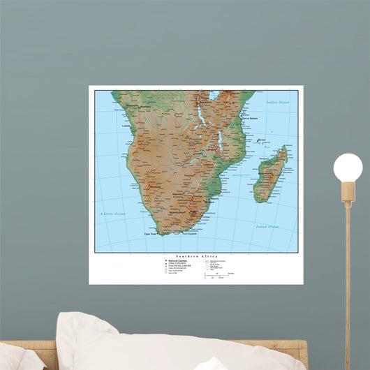 Geographical Map South Africa Wall Decal