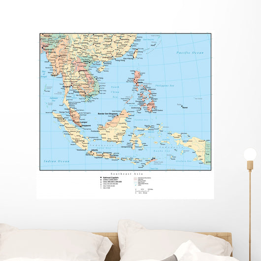 Map of Southeast Asia Wall Mural