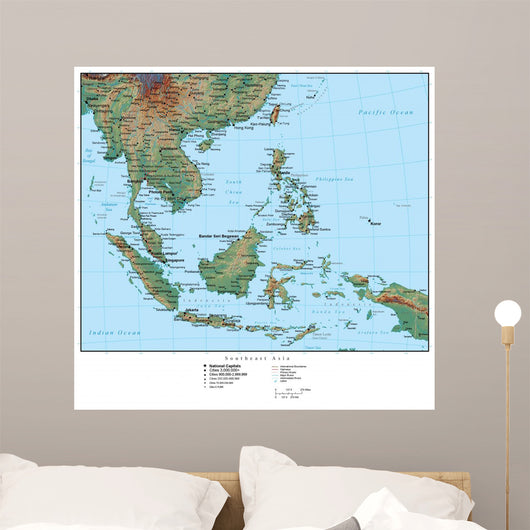 Map of Southeast Asia Wall Mural