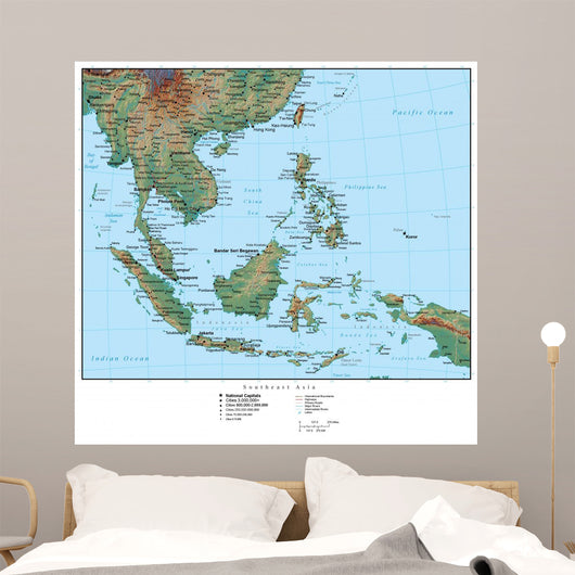 Map of Southeast Asia Wall Mural