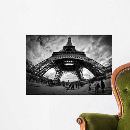 Eiffel Apocalypse B W Wall Decal