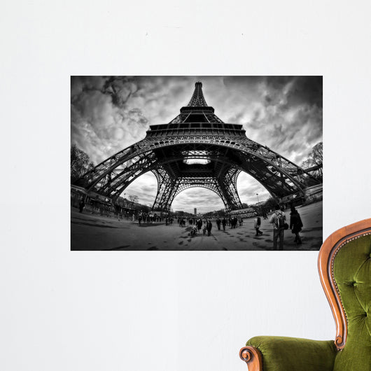 Eiffel Apocalypse B W Wall Decal