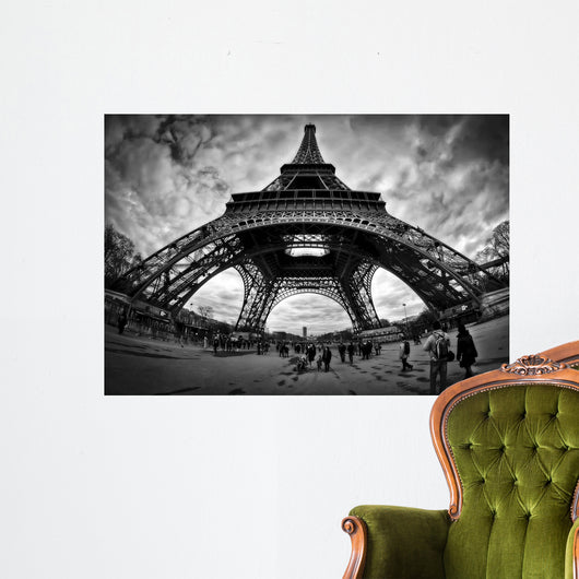 Eiffel Apocalypse B W Wall Decal