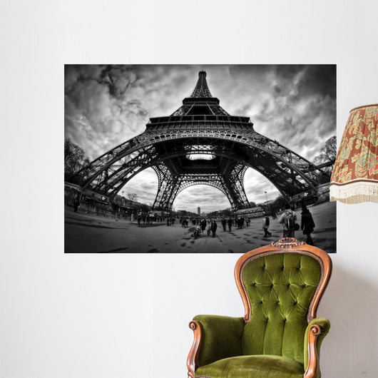 Eiffel Apocalypse B W Wall Decal