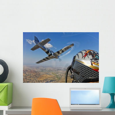 Airborne with Horsemen Aerobatic Wall Decal Design 2 shown on a wall