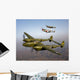 Three Lockheed P-38 Lightnings Wall Decal