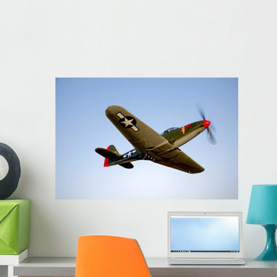 Bell P-63 Kingcobra Flight Wall Decal Design 3 shown on a wall