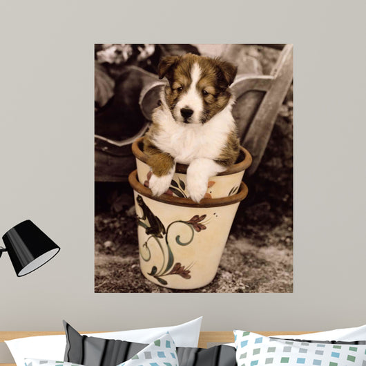Potted Pup Wall Decal