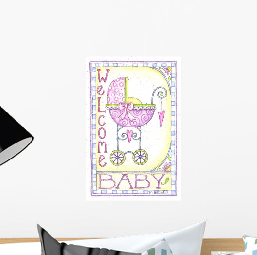 Welcome Baby Carriage Wall Decal