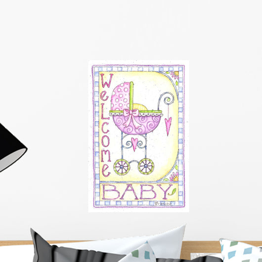 Welcome Baby Carriage Wall Decal