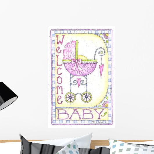 Welcome Baby Carriage Wall Decal