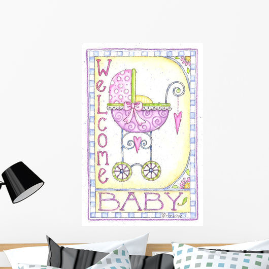 Welcome Baby Carriage Wall Decal