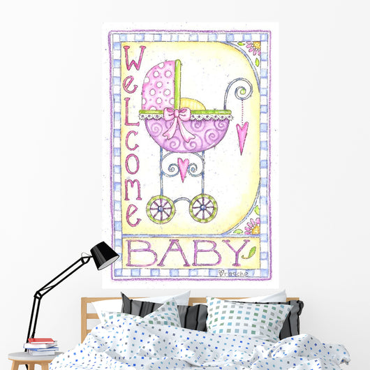 Welcome Baby Carriage Wall Decal