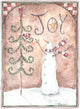 Joy Primitive Snowman Wall Decal