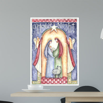 O Holy Night Wall Decal shown on a wall