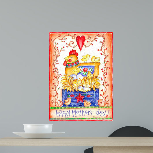 Happy Mothers Day Hen Wall Decal
