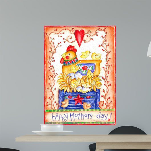 Happy Mothers Day Hen Wall Decal