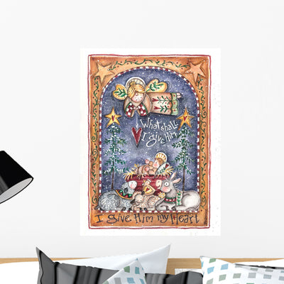 What Shall I Give Wall Decal shown on a wall