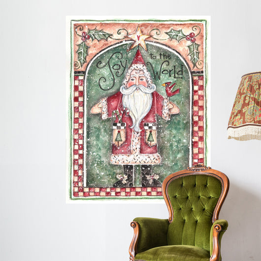 Joy to World Santa Wall Decal