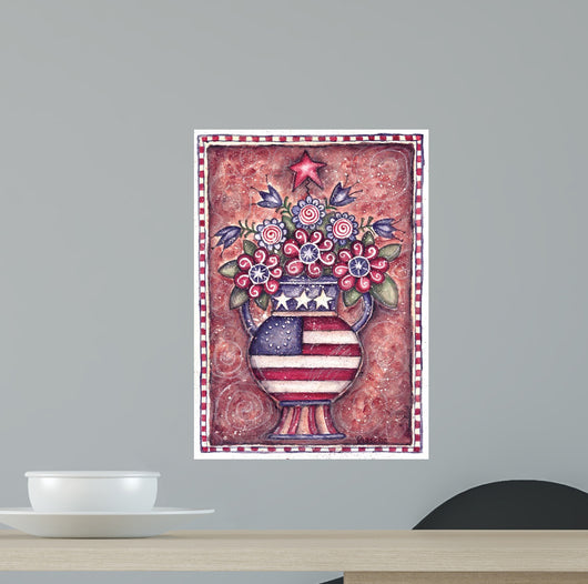 Patriotic Flower Arrangement Wall Decal
