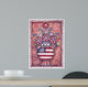 Patriotic Flower Arrangement Wall Decal