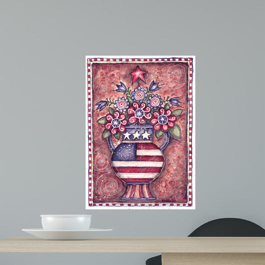 Patriotic Flower Arrangement Wall Decal