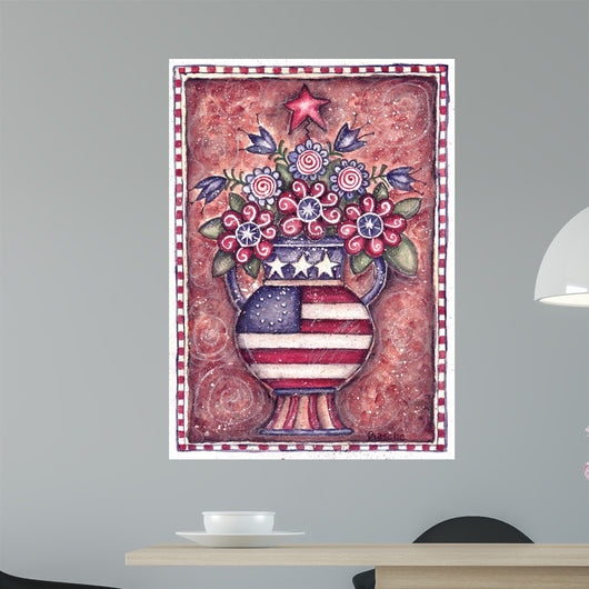 Patriotic Flower Arrangement Wall Decal