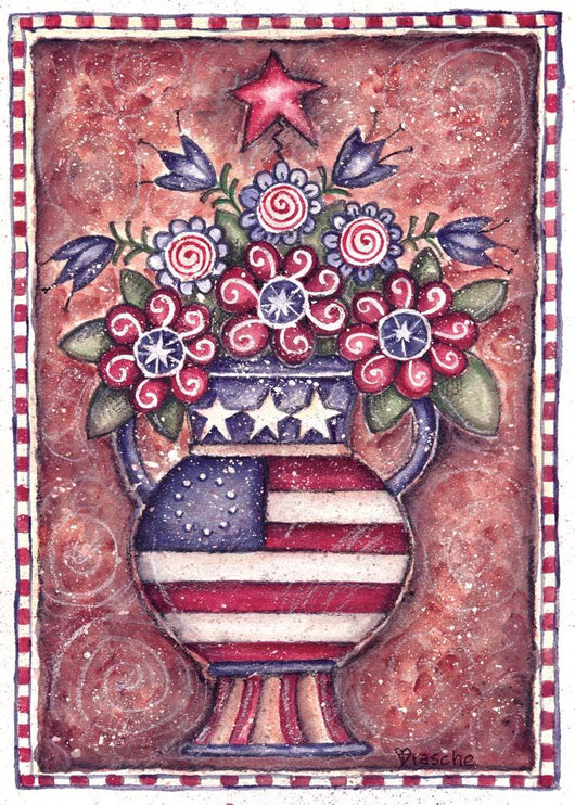 Patriotic Flower Arrangement Wall Decal