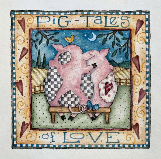 Pig-tales Love Wall Decal