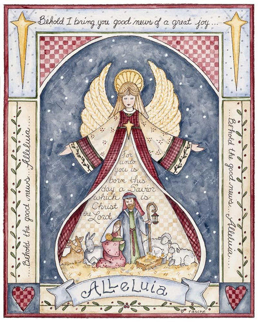 Alleluia Angel Nativity Wall Decal