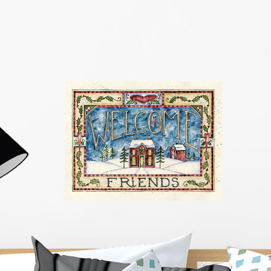 Welcome Friends Christmas Wall Decal
