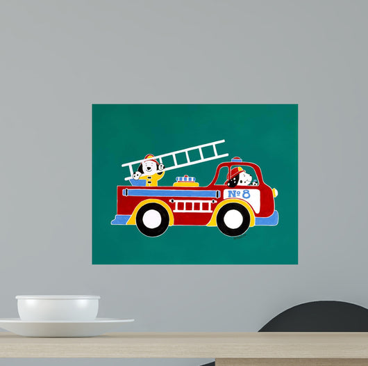 No 8 Fire Truck Wall Decal