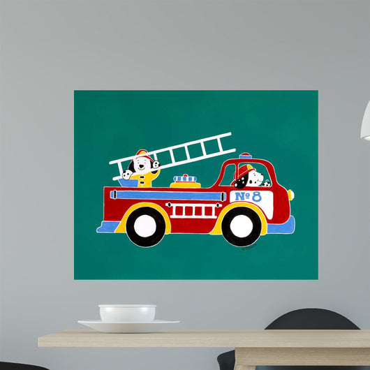 No 8 Fire Truck Wall Decal
