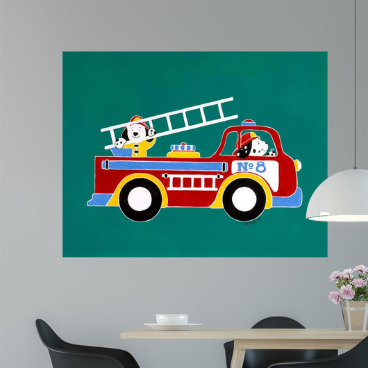 No 8 Fire Truck Wall Decal