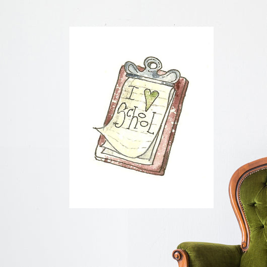 School Clip Board Wall Decal