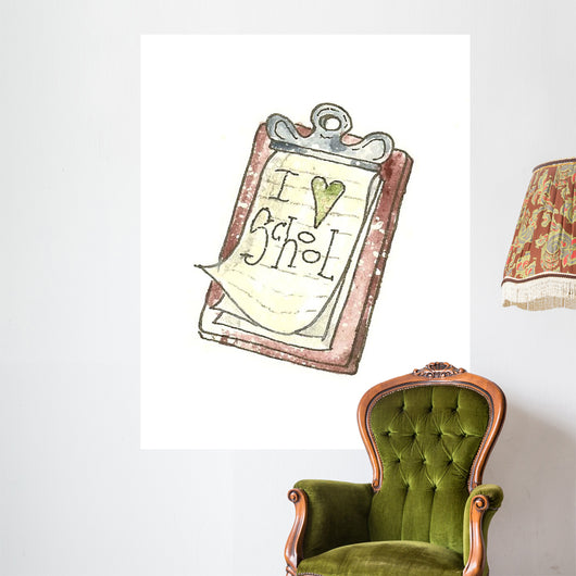 School Clip Board Wall Decal