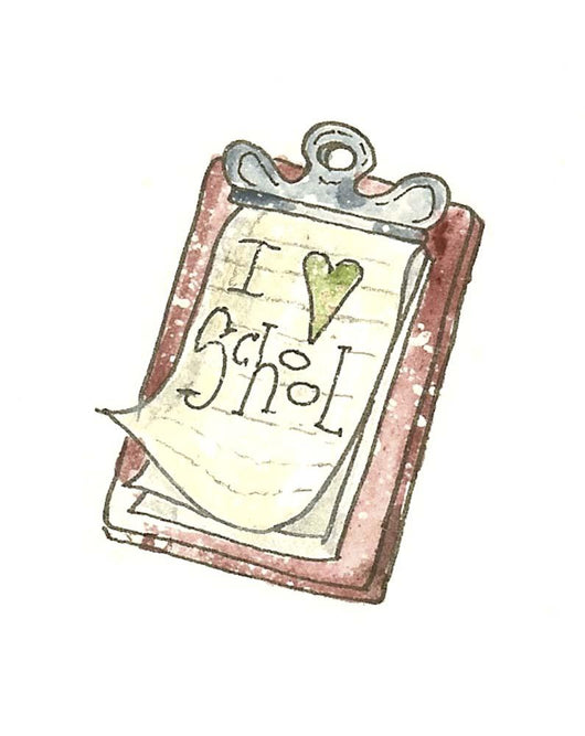 School Clip Board Wall Decal
